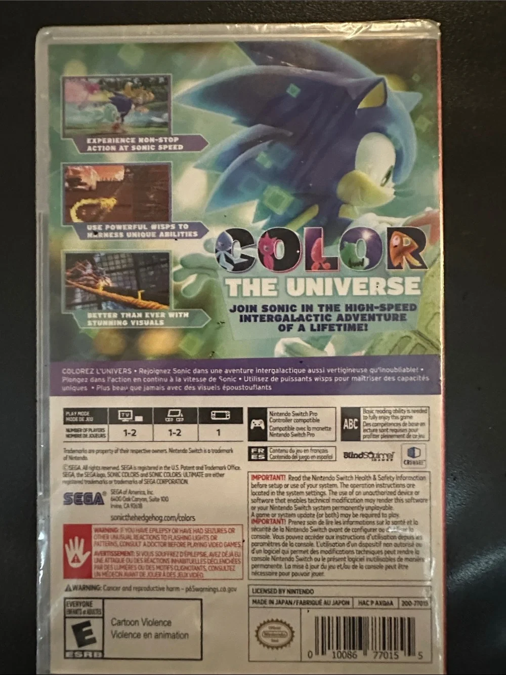 Nintendo Sonic Colors Ultimate - Blue, Purple, Yellow